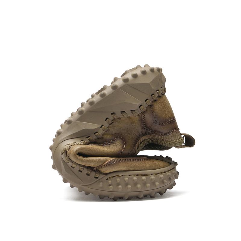 Mens Large Size Handmade Leather Comfy Soft Sock Ankle Boots Autumn Winter Men Boots Handmade Leather Shoe