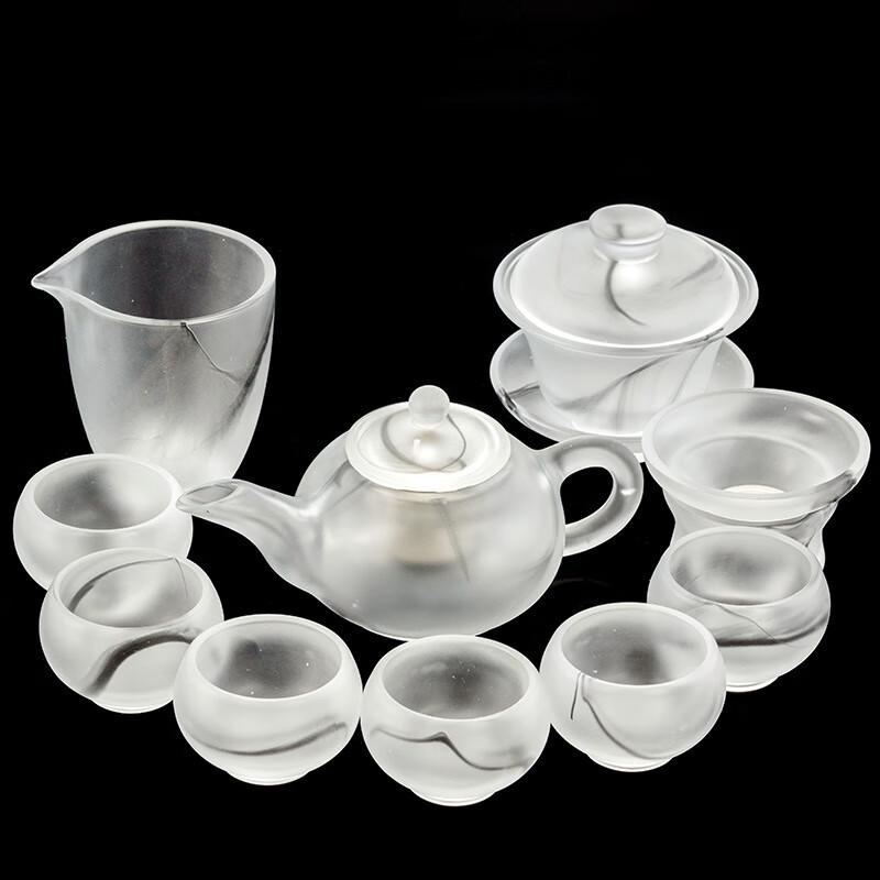 Tea Cycle Ink Glaze White Jade Kung Fu Tea Set