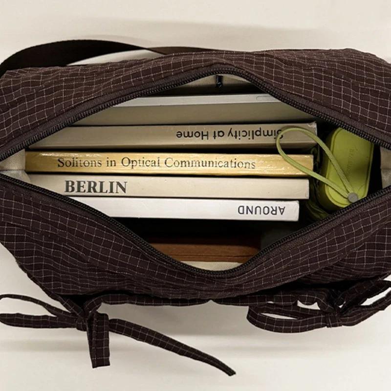 Koreański Styl Vintage Kratka Jednoramienna Torba Duża Pojemność Wszechstronna do Szkoły Pracy Dojazdów Unisex Nylonowa Torba na Ramię