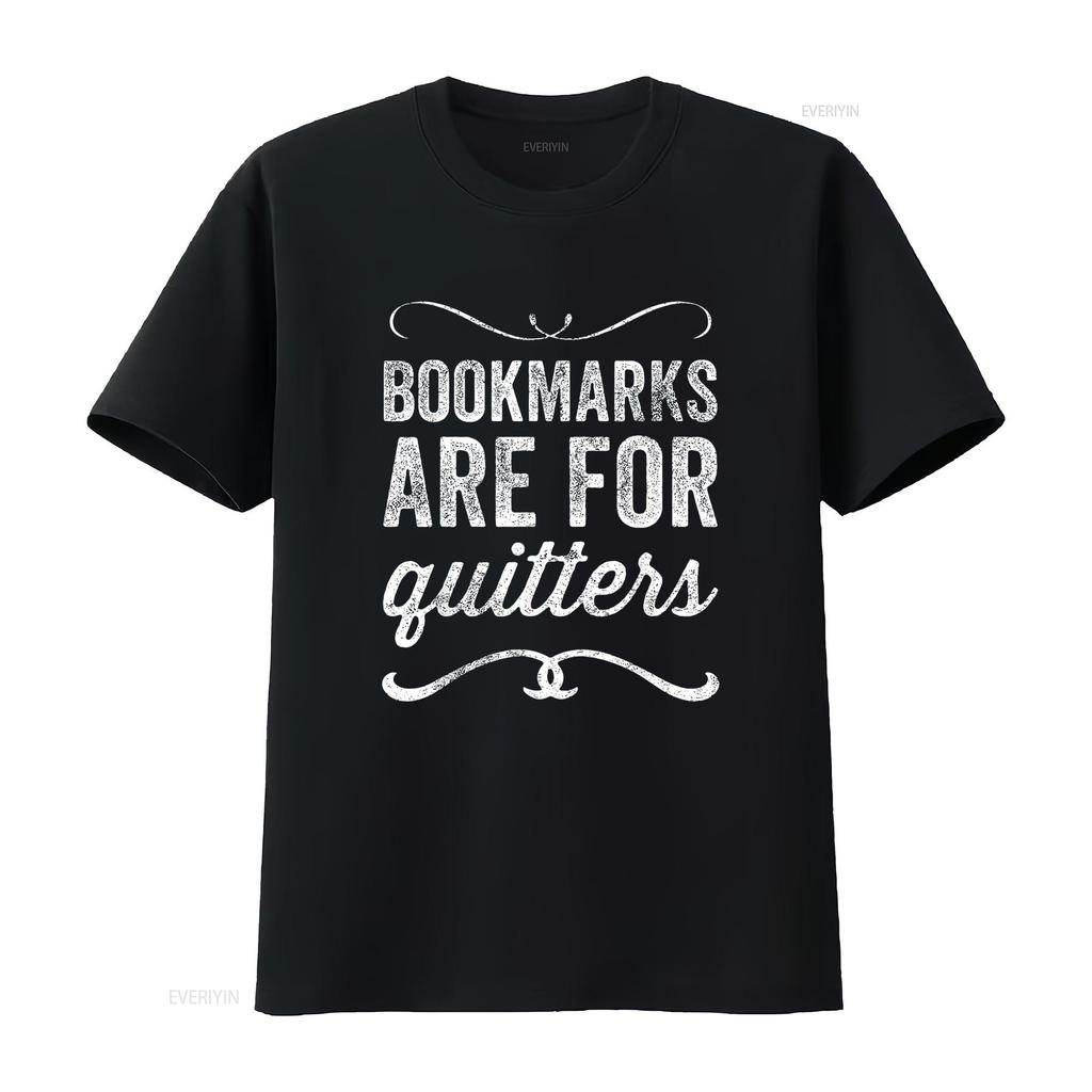 Bookmarks Are For Quitters Funny Bookworm T Shirt Trendy Women s Tops Cute  with Fun Print vintage Washed Soft