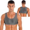 Men's Muscle Tank Top Round Neck Undershirt Vest Singlet Gym Sports Half Top