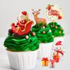 Decorațiuni de Crăciun pentru tort Toppere pentru brioșe cu Artizanat Brad de Crăciun Mini Sanie Moș Crăciun Reni Om de zăpadă Decorațiune tort