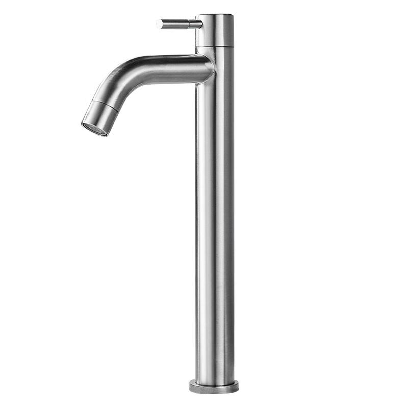MEJUE Stainless Steel Single Cold Tall Basin Faucet Tall & Extended