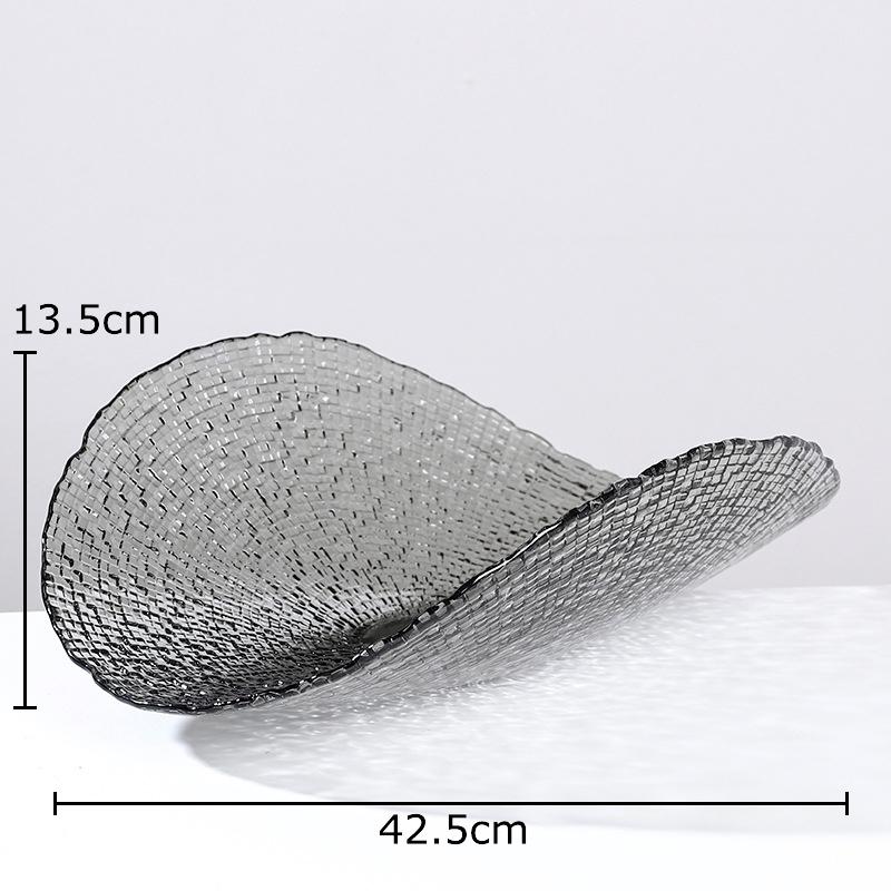

Transparent Wave Shaped Fruits Bowl Storage Tray Creative Glass Plates Hotel Restaurant Fruit Plate Kitchen Dessert Cutlery