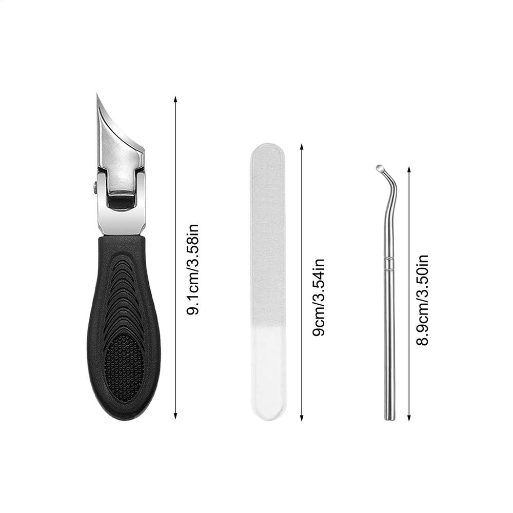 Toe Nail Clippers Cutter Ingrown Toenail Tool Professional Thick Nails Dead Skin Dirt Remover Super Sharp Curved Blade Nail Tool
