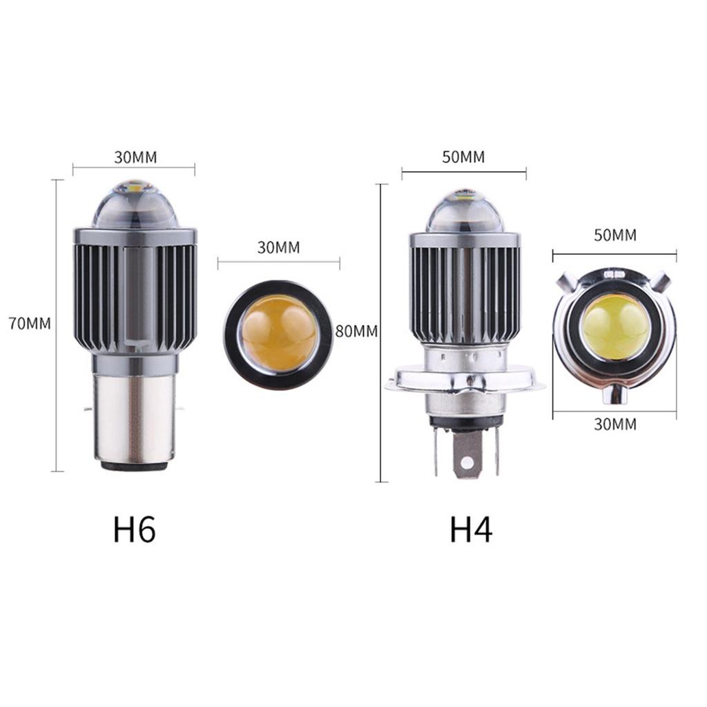 Motorcycle LED Headlight Bulbs with Lens Bright Light Hi/Lo Beam Super Bright Headlamp