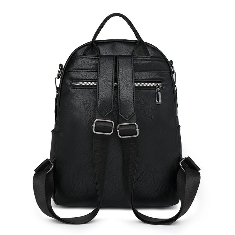 Contrast Color Stitching Women's Bow Backpack Vintage Commuter PU Backpack