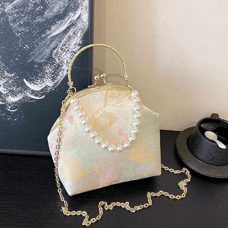 

Wholesale New Chinese Embroidery Guofeng Crossbody Bag 2025 New Clothing Cheongsam Gold Bag Versatile Handbag