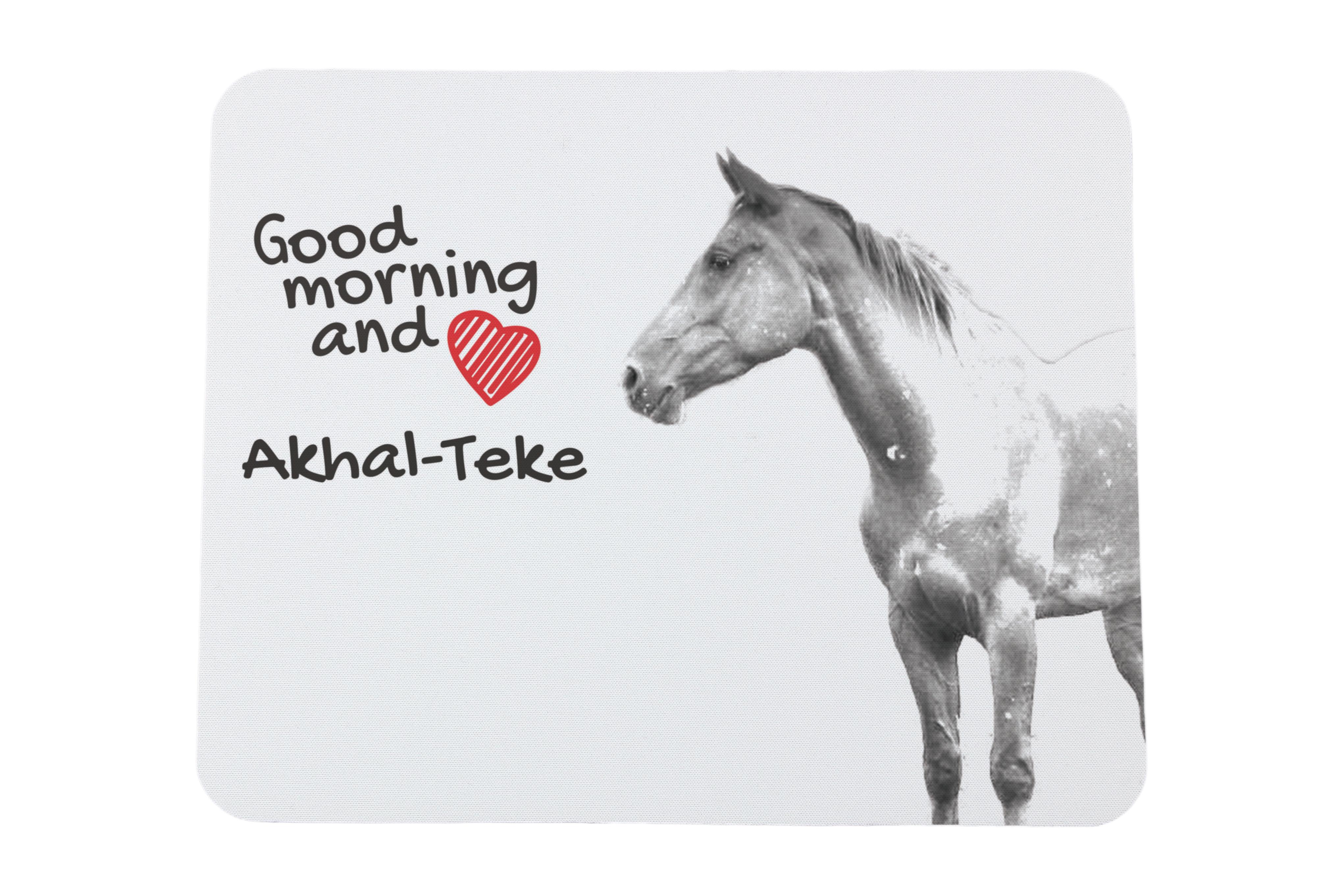 

Akhal-Teke - килимок для мишки з принтом, персональний килимок з конем, унікальний гаджет для офісного працівника від бренду Art-Dog білий