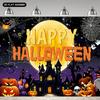 1pc Universal Halloween Decor Banner - Durable Material with Spooky Castle and Pumpkin Background