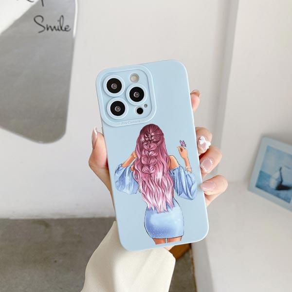 Young Girl Pattern Phone Case for iPhone 11 12 13 Pro Max 14 15 Plus Pro Max 7 8 Plus SE 2020 X XR XS Soft Silicone Cover Fundas