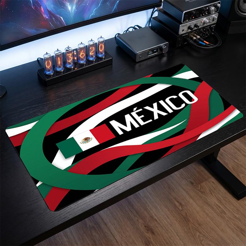 Tappetino per Mouse con Stemma del Calcio Messicano, Tappetino Esteso Antiscivolo in Gomma per Scrivania per Gioco Ufficio Laptop Regalo per Fan