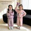 2026 New Korean Style Girls' Hoodie & Pants Two-Piece Set - Fashionable and Sweet Outfit