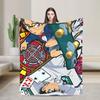 Vintage 90s Detective Conan Anime Blanket Kuroba Kaito Fuzzy Vintage Soft Throw Blankets Bedding Lounge Spring/Autumn Outdoor