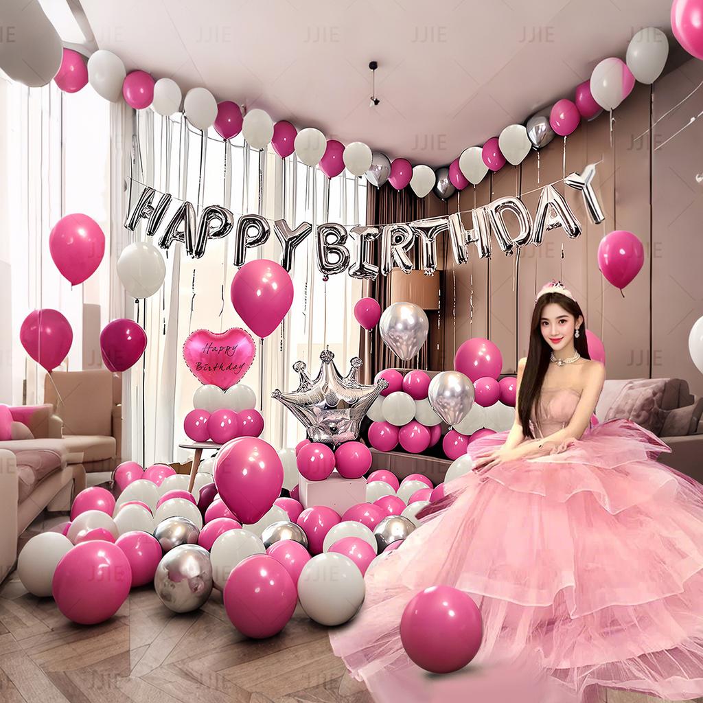 Birthday Balloon Party Decorations Scene Arrangement Background Wall Decoration Supplies Premium Package Set