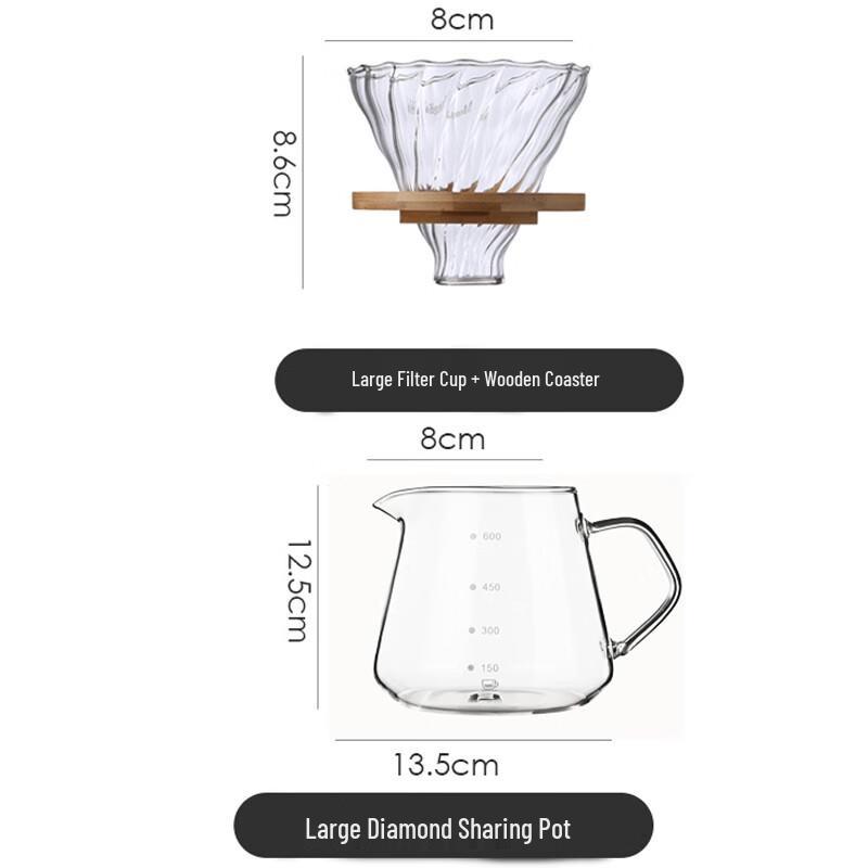 Tirolona Glass Pour Over Coffee Maker Set