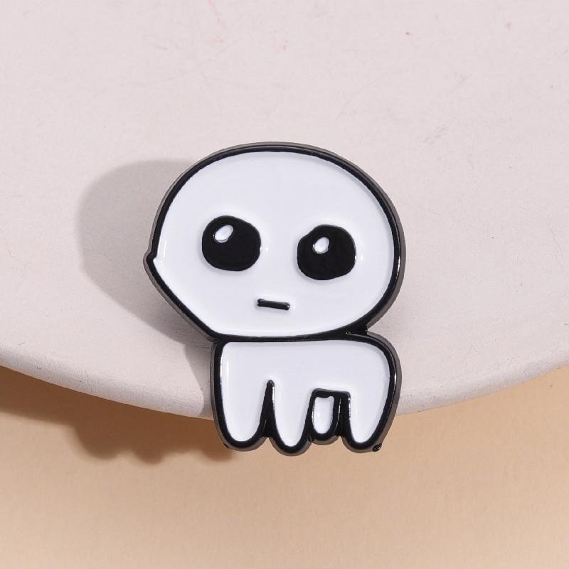 White Ghost Whimsical Badge Brooch With Cool Cartoon Design Ideal For Halloween And Casual Outfits