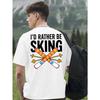 European Size Men'S T-Shirts with a Back Print Saying 'I'D Rather Be Skiing', Perfect for Basketball Practice,Featuring a Round Neck And Short Sleeves