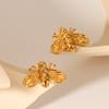 Euro-American Ins Style Stainless Steel Bee Stud Earrings, Unique Trendy Design, 18K Gold Titanium Steel Earrings