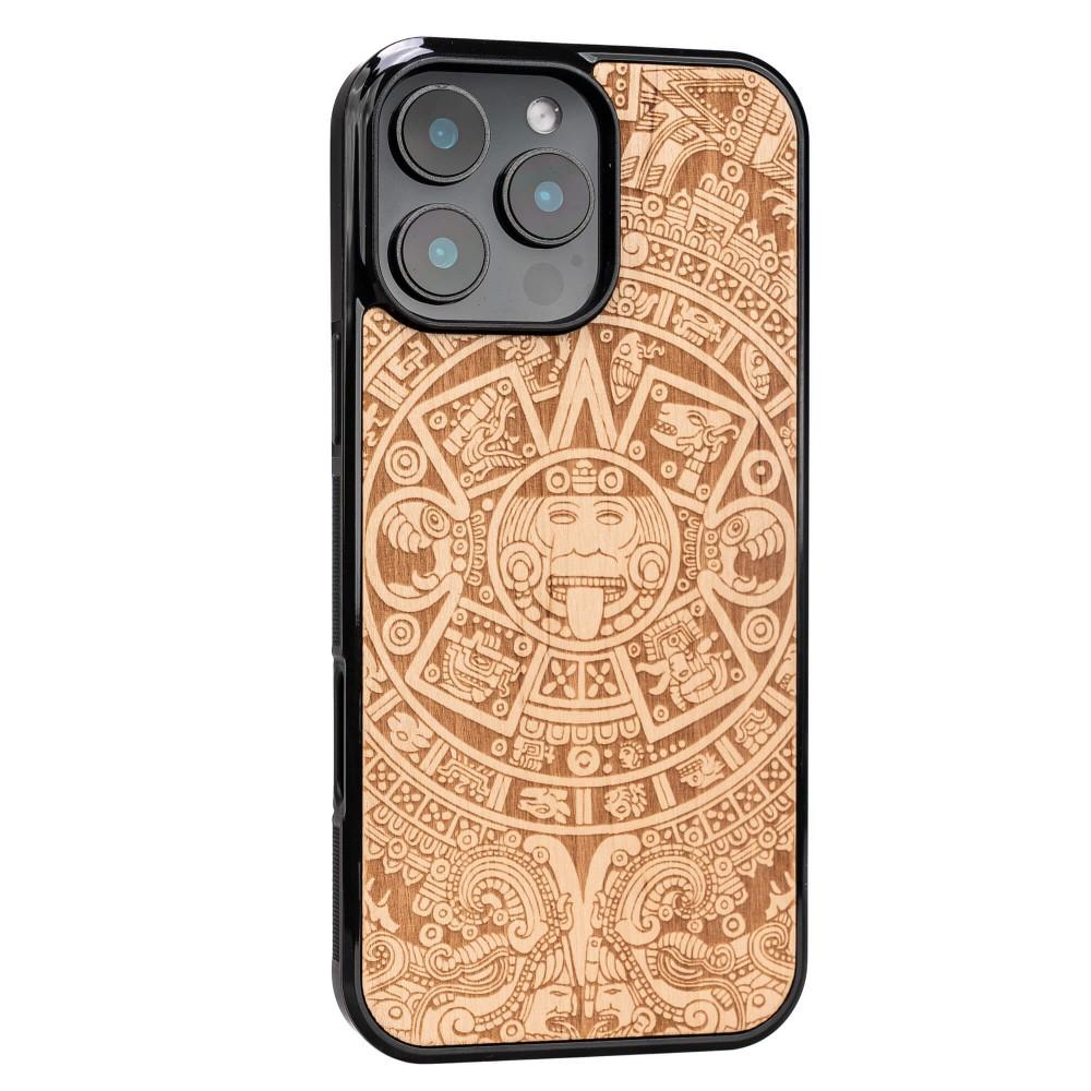 Bewood Wooden Case for iPhone 16 Pro Max Aztec Calendar Aniegre