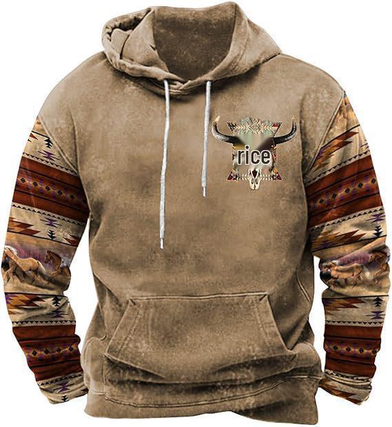 Men s 3D Print Hooded Sweatshirt with Drawstring and Pocket Extra Small