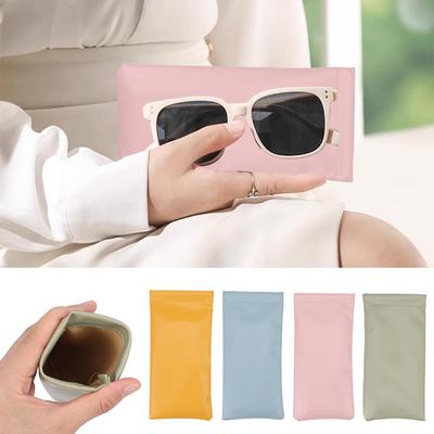 Nuevo Color Bolso Estuche de Cuero Suave para Gafas de Lectura Impermeable Sólido Estuche para Gafas de Sol Monederos Simples Bolsas para Guardar Auriculares