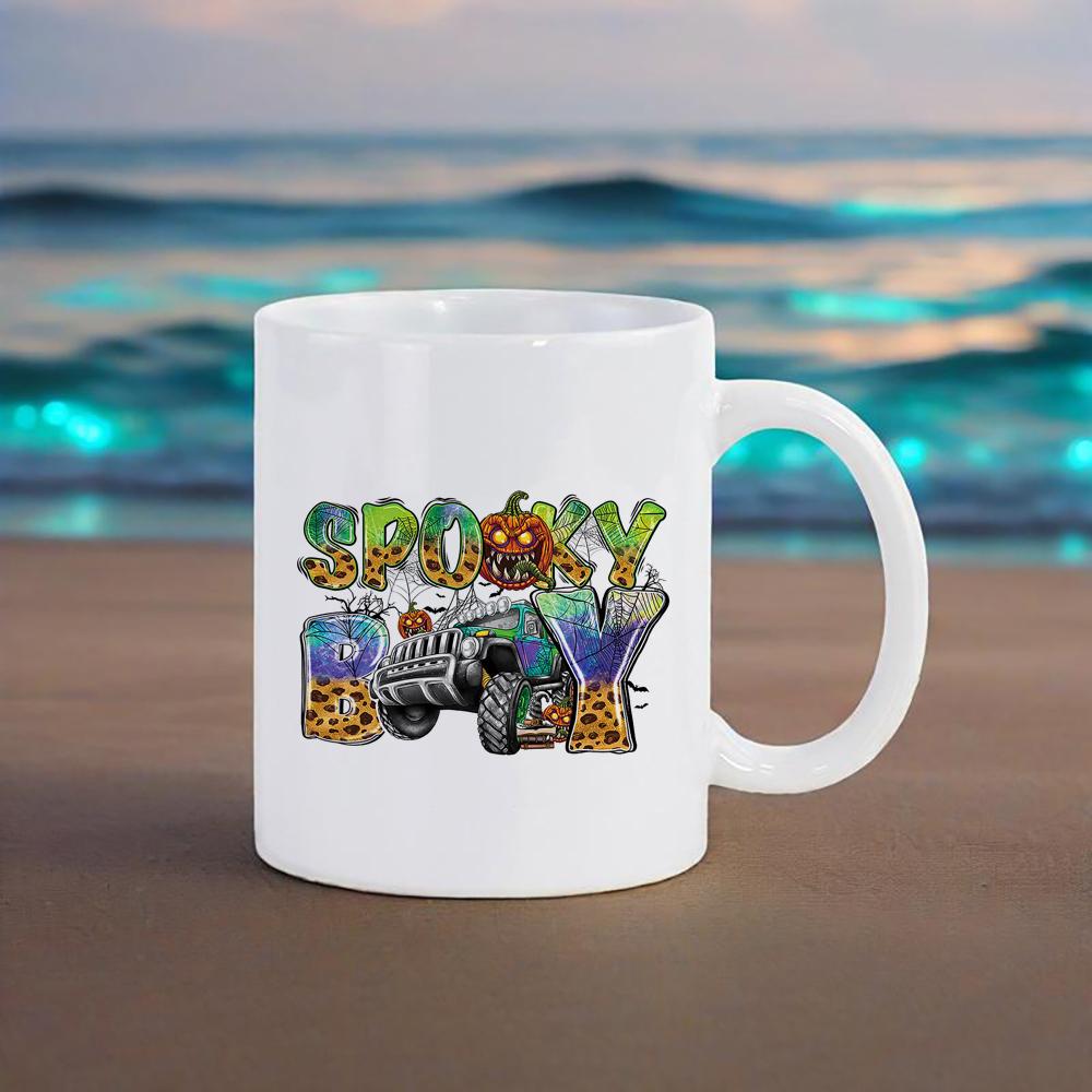 

Spooky Ceramic Mug Halloween Coffee Mug Cups Pumpkin Soup Mugs Witch Bat Drawing Water Cup Festive Gift Party Drinkware Tea Beer 330ml