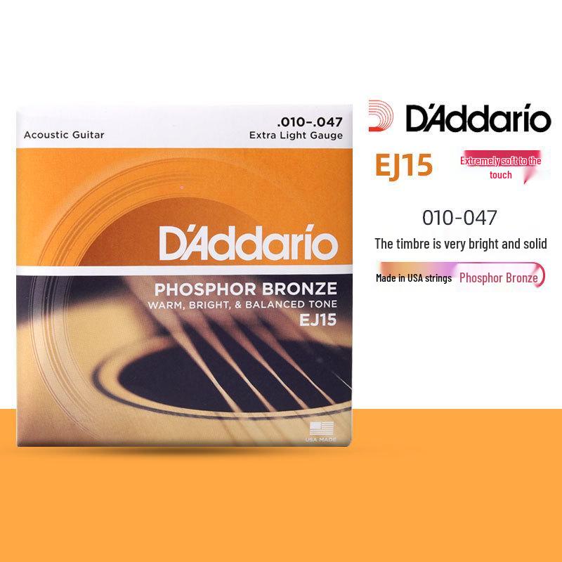 

D Addario EJ16 EZ920 Струны для фолк-гитары с покрытием из фосфорной бронзы, набор из 6 штук.