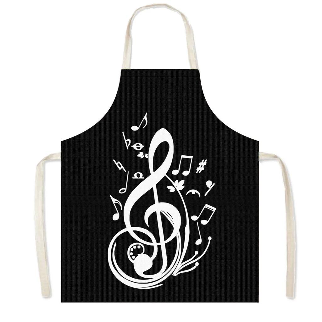 Music Rose Note Print Cooking Aprons Women Nice Lips Household Cleaning Clothing Baking Barber Chef Waiter Kitchen Apron