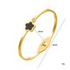 Gold Plated Stainless Steel Lucky Five Leaves Clover Bracelet for Women Adjustable Fashion Classic Jewelry  Accessories Gifts