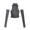 European and American Y2K Women's Sleeves with Exposed Navel Sexy Top