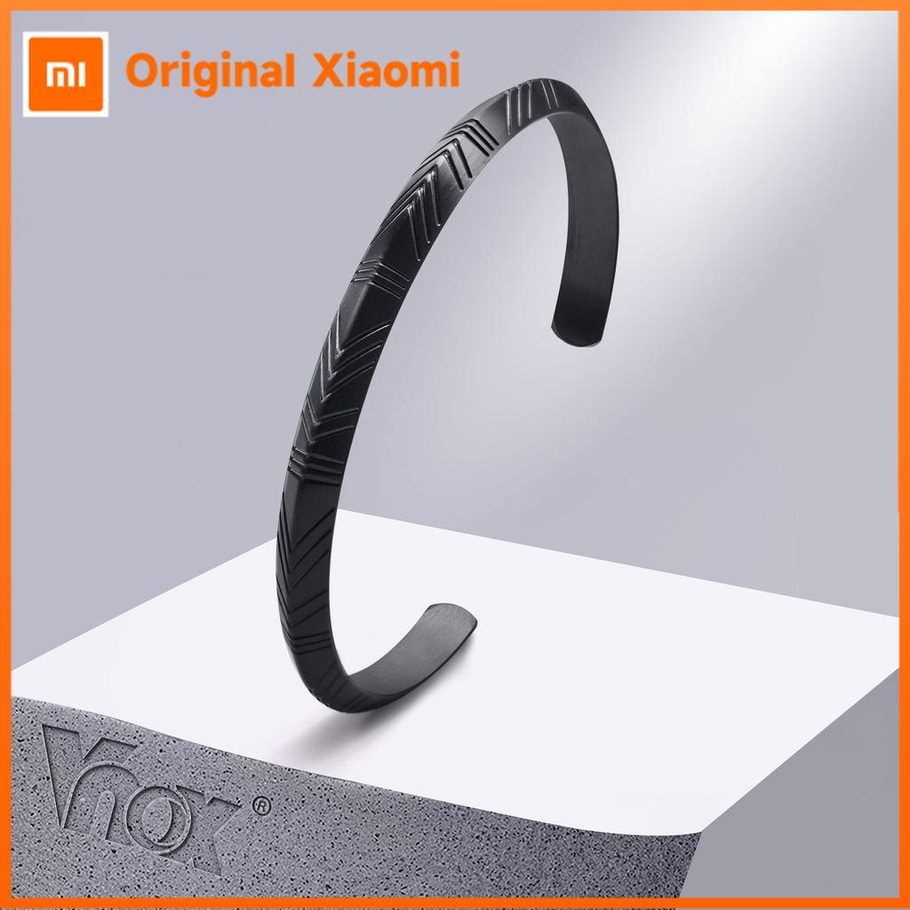 Xiaomi Vnox 6mm Viking Rune Bangle for Men, Stainless Steel Vintage Almut Cuff Bangle, Cool Boy Retro Jewelry