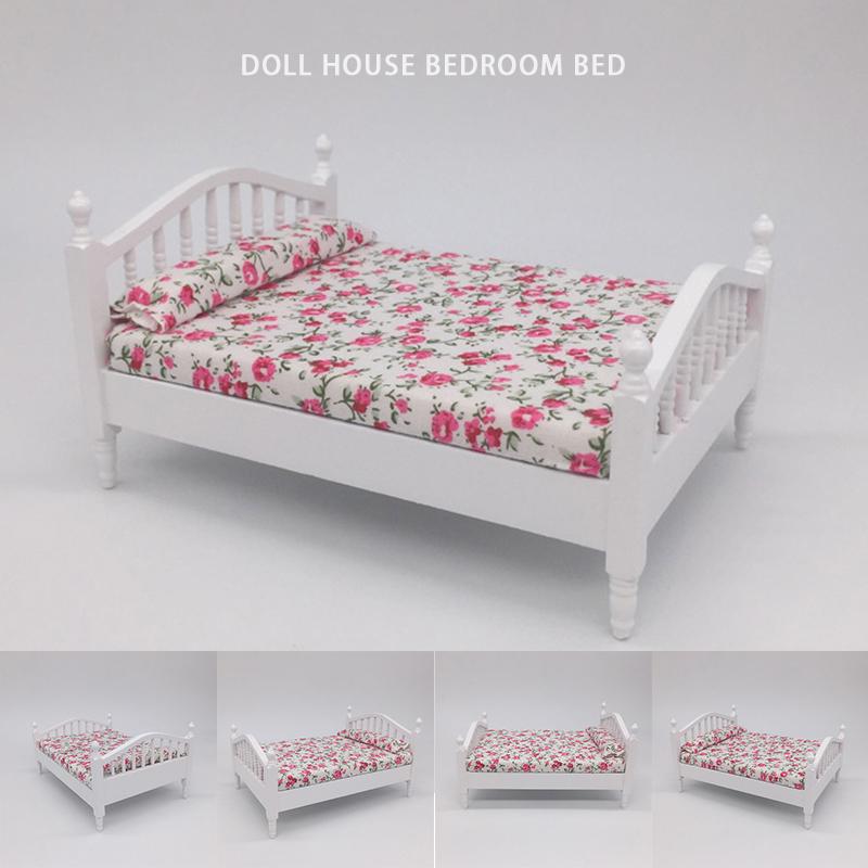 High Quality Single Metal Dormitory Bed For 1//12 Scale Dollhouse Accessory