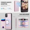 For Samsung Galaxy A51 4G SM-A515 Magnetic Case JEEHOOD J10 Leather Back Phone Cover with Detachable Card Holder Kickstand