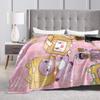 Foxy Boxy and Rocky Lankybox Blanket Soft Warm Novelty Plush Throw Blanket For Couch Bed Camping Flannel Bedspread Bed Cover