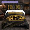 Set Biancheria da Letto Personalizzato Boston Bruins con Nome Testo, 1 Copripiumino & 2 Federe, Regalo Personalizzato per Camera da Letto