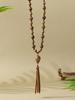Bohemian Vacation Style Wooden Handmade Bead Pendant Necklace Long Sweater Chain Suitable for Women's Daily