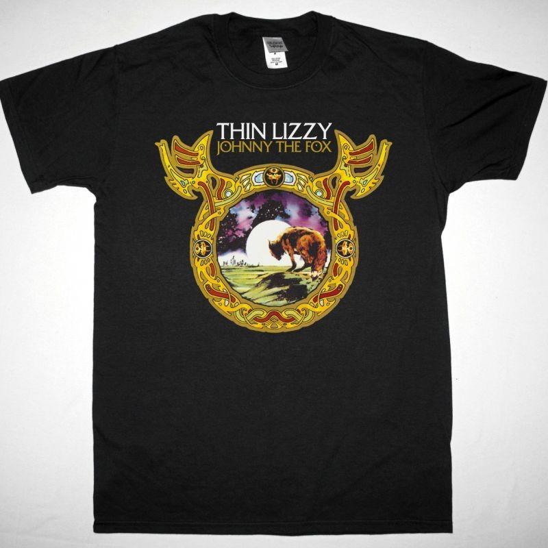 Thin Lizzy Johnny The Fox 1976 Черная футболка Рок-футболка S разноцветный