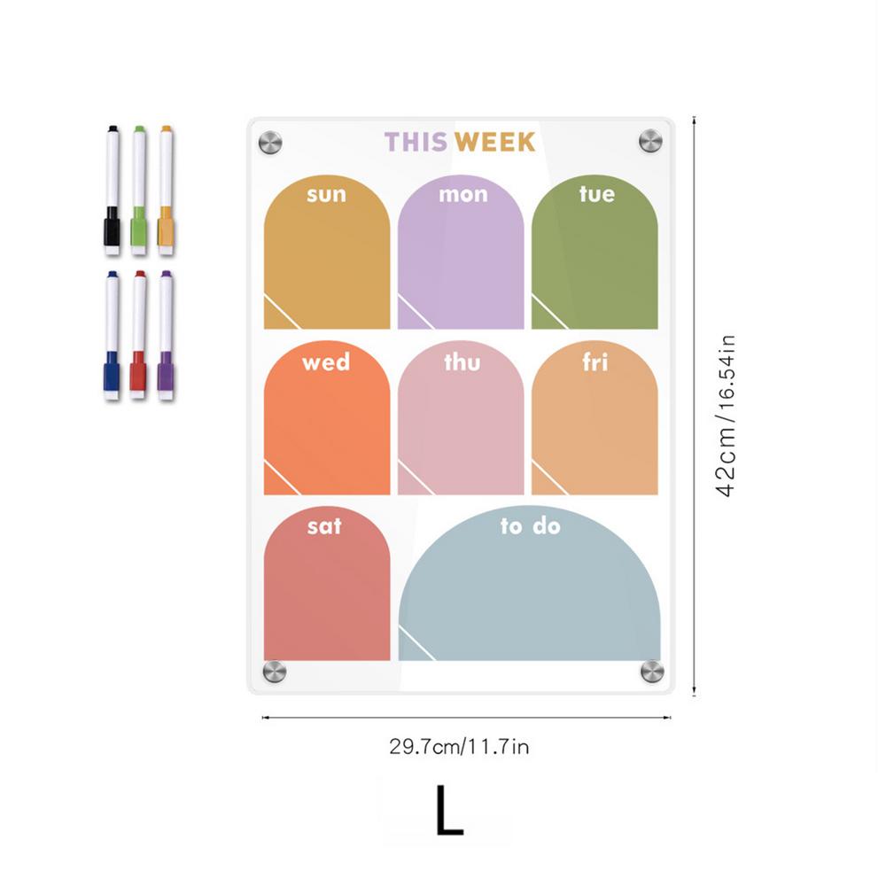 Acrylic Magnetic Memo Board For Fridge Clear Dry Erase Board For Fridge With Weekly Meal Planner For Refrigerator