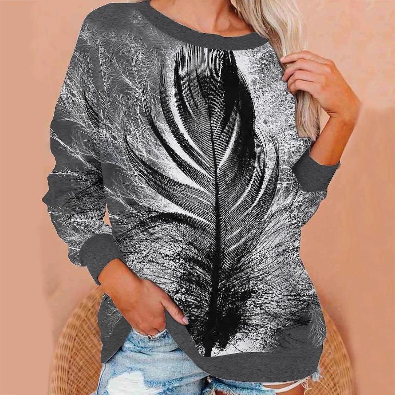 

Толстовка с капюшоном с принтом, длинными рукавами, этническим стилем, круглым вырезом, длинными рукавами, пуловер с плечевыми рукавами Pulleys&Long Sleeves для женщин S