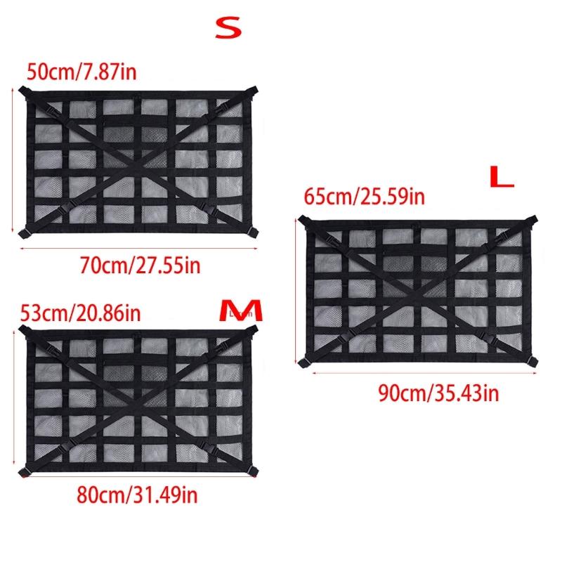 Soft Goods Roof Storage Net for Cars with Reinforced Mesh Panel and Four Point Roof Handle Mount for Cabin Order