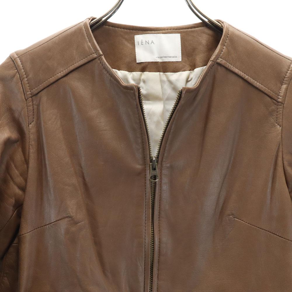 IENA Sheepskin No-Collar leather jacket Brown Women Used