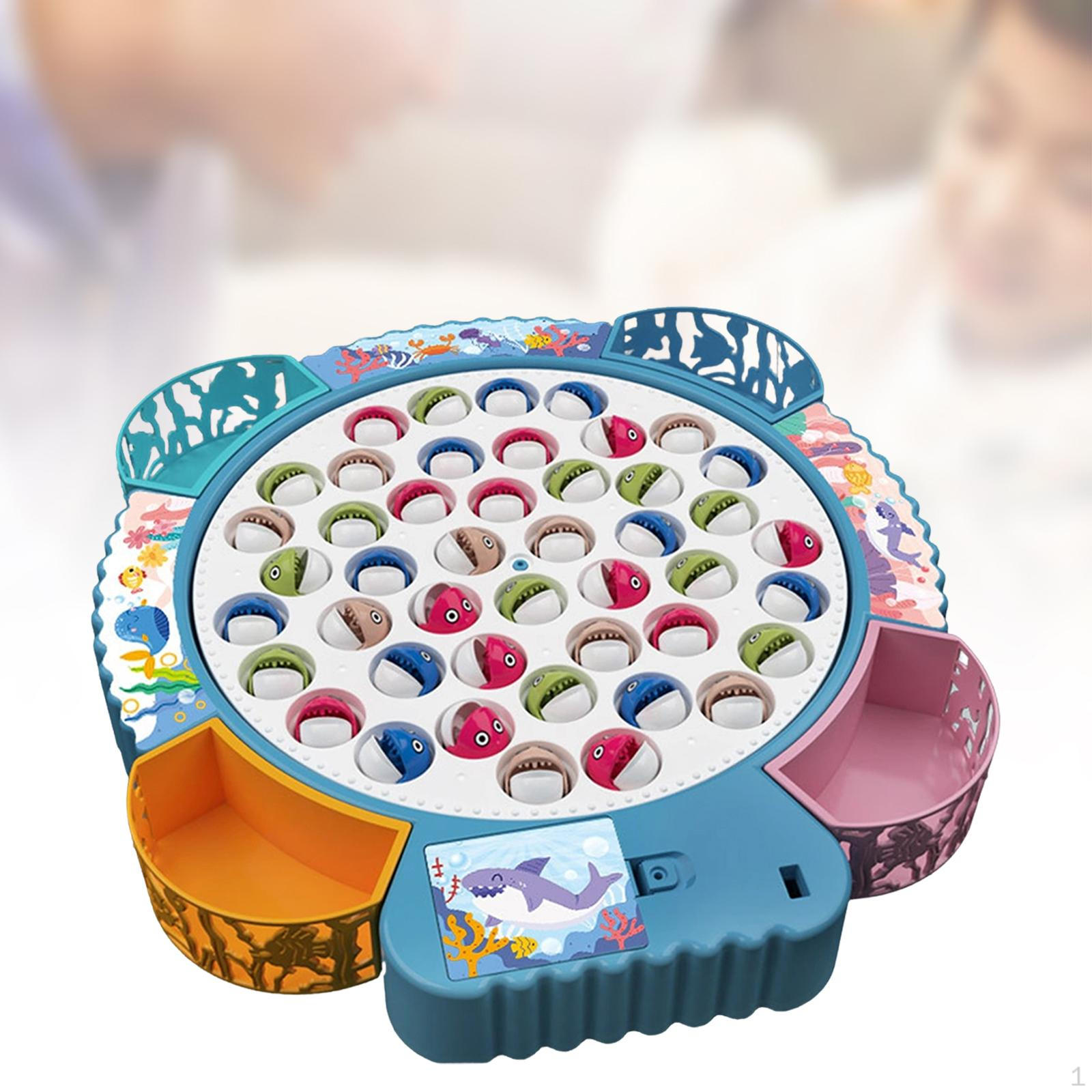 Fishing Game for 1-4 Player Electric Toy with Music Early Educational Practice Motor Skills blue large