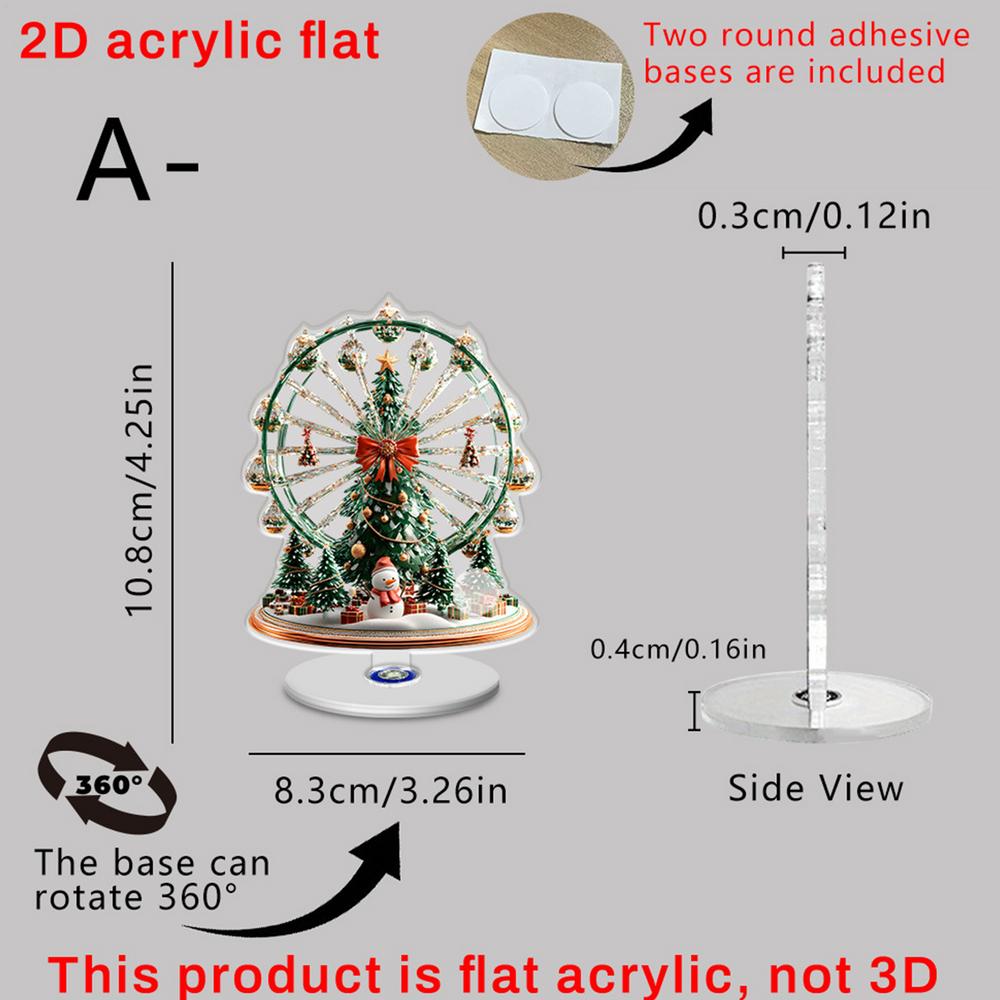 

Christmas Table Decorations 2D Ferris Wheel Centerpieces Rotating Base Christmas Decorations Indoor with Tree Design for Tiered