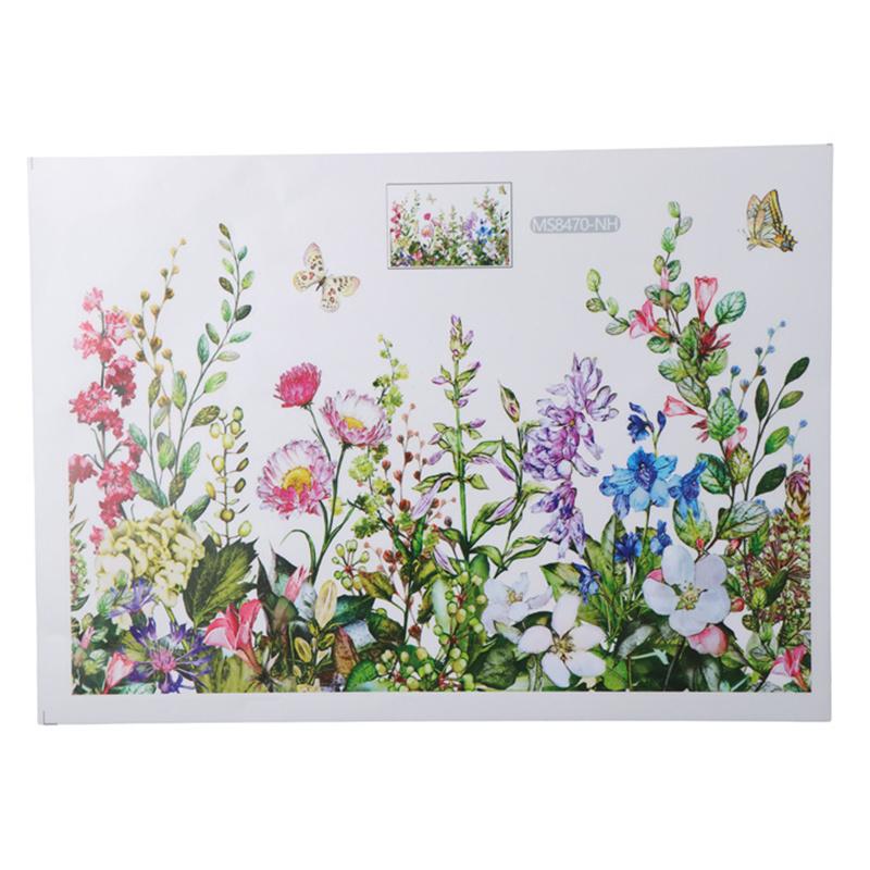 Verschiedene Grüne Pflanzen Blumen Schmetterling Wandaufkleber Badezimmer Toilette Dekor Aufkleber Wohnzimmer Schrank Heimdekoration Selbstklebend