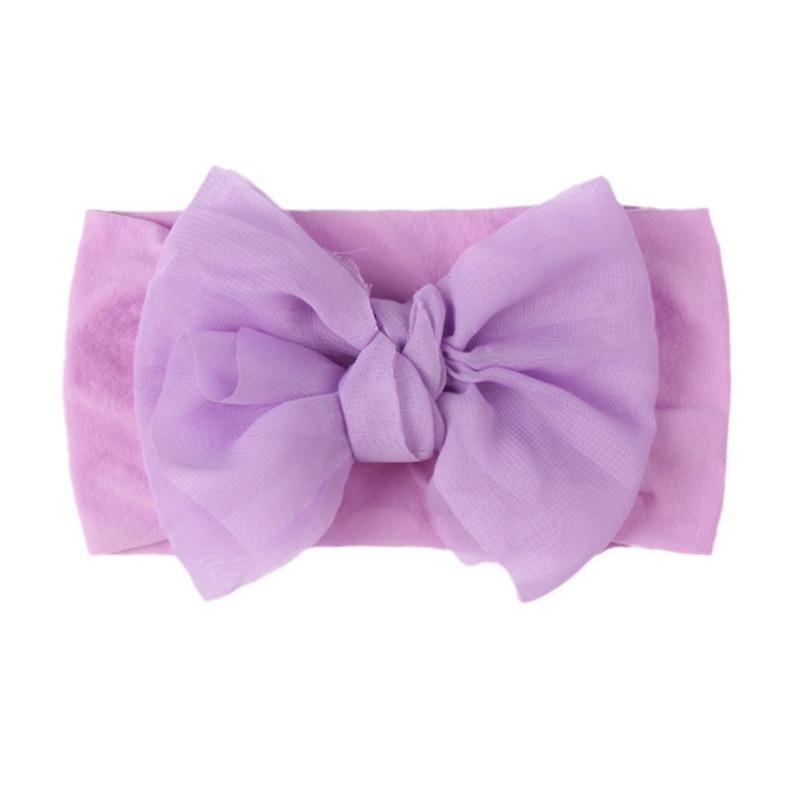 New baby nylon headband, baby cute bow wide-sided double-knotted headscarf, children's headband.