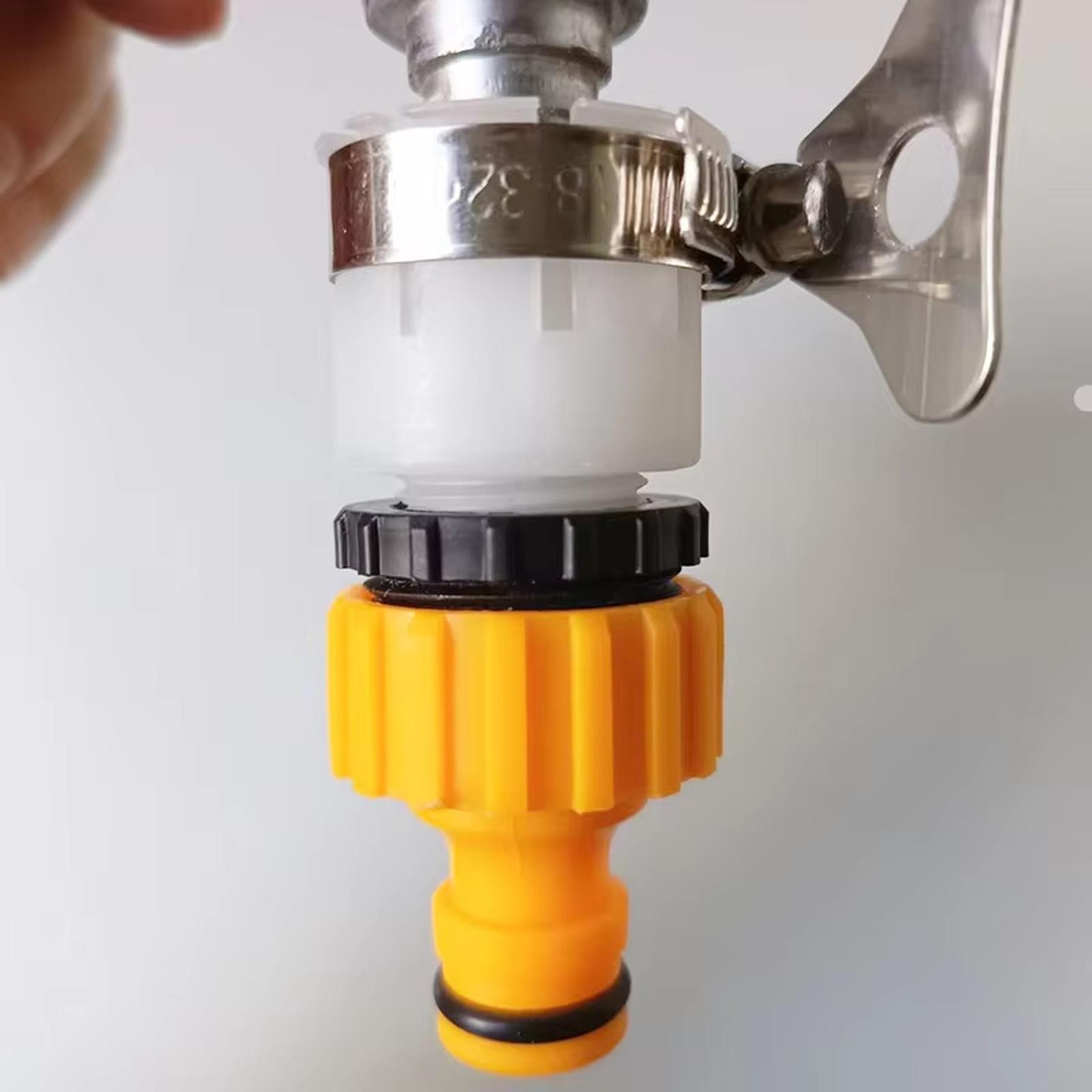 

3/4 & 6-Point Hose Quick Connector Plastic Water Tap Adapter for Car Wash one size жовтий