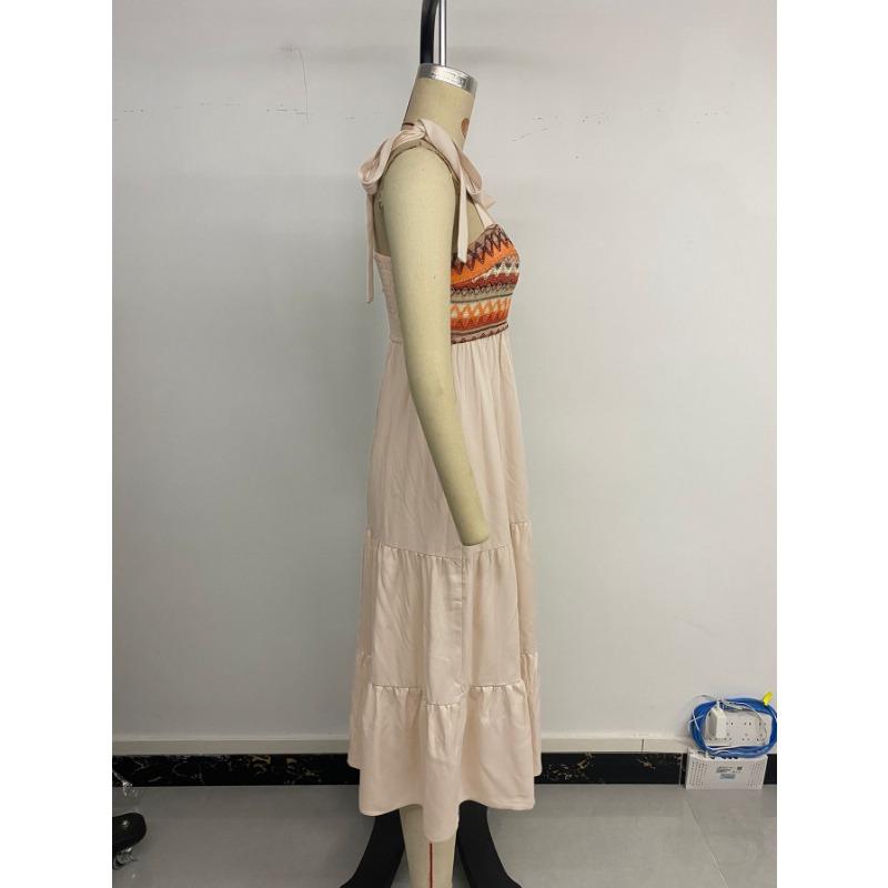 Women's Suspender Skirt Cross-border A-side Splicing Ethnic Style Dress
