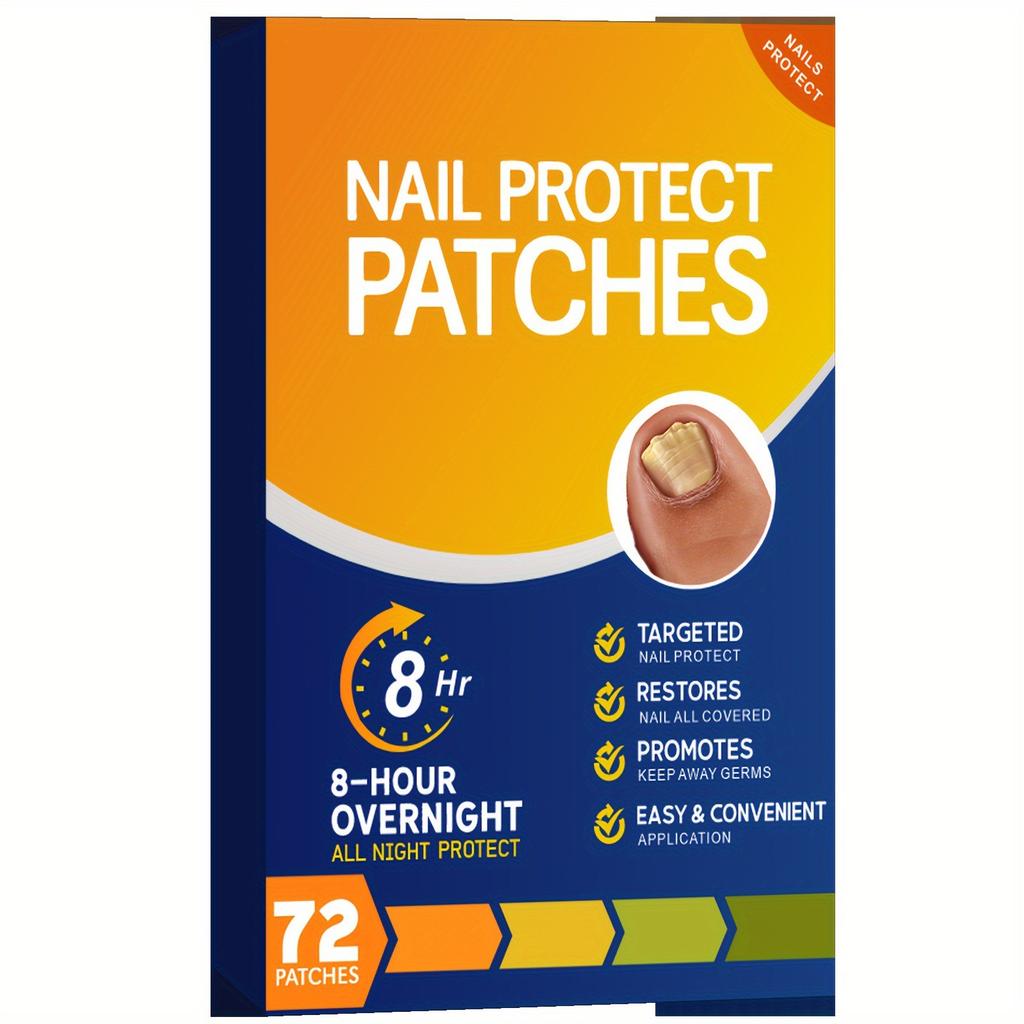 Fungal Nail Patches Hands And Feet Soft Nail Inlaid Nail Thickening Bright Nail Furrow Gray Nail Care Patch 72pcs