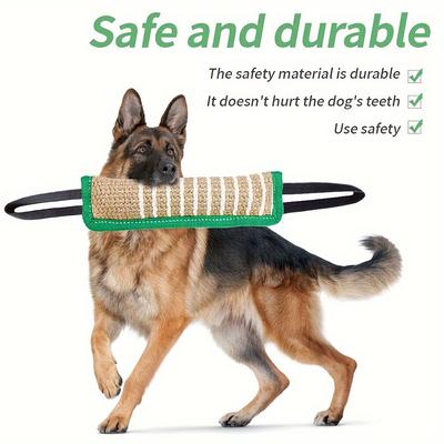 Durable Jute Dog Chew Toy - Bite-Resistant Teething Stick for Puppies & Adult Dogs, Natural Pet Dental Health Care